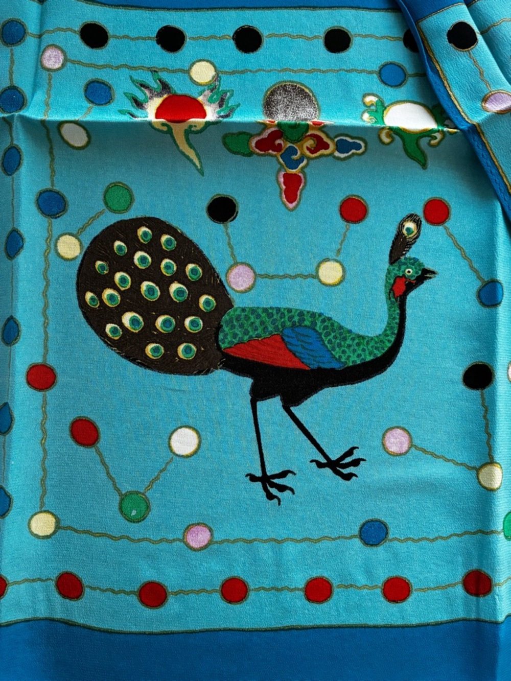 Chinese Silk Scarf with Colorful Motif featuring Art from the Getty - Picture 6 of 9
